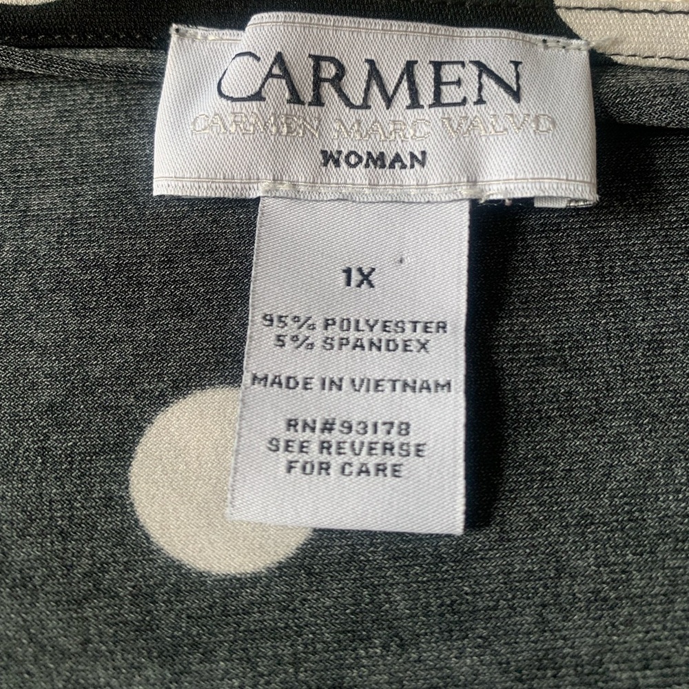 ⚡️Flash Sale⚡️CARMEN Carmen Marc Valvo Womens Plus Size 1X Black White Top - Picture 3 of 6